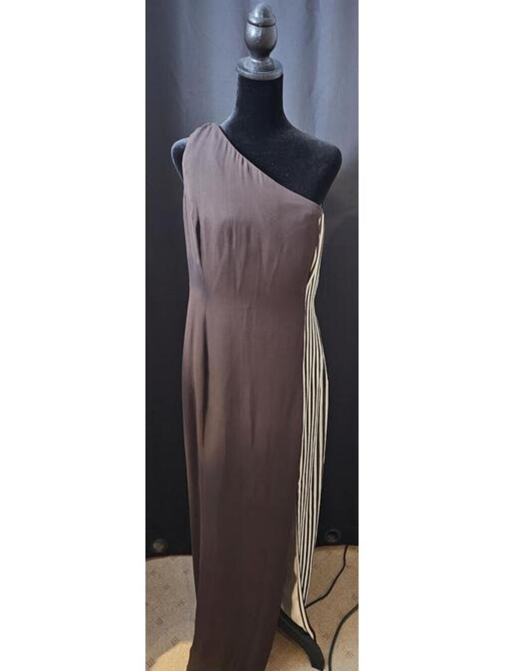 Worth Collection Brown & White Womens 12 New York 100% Silk